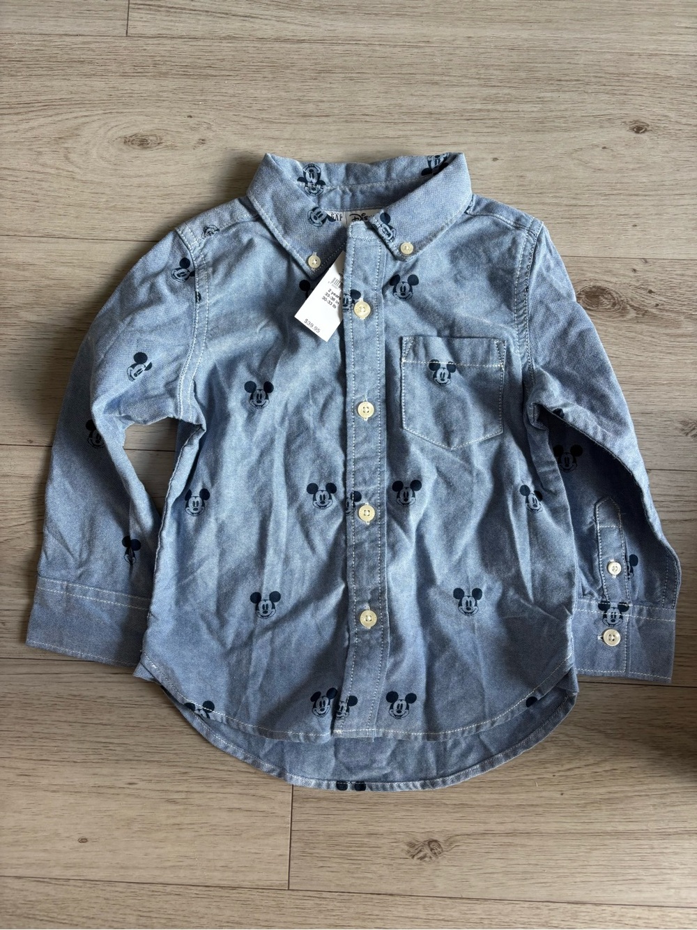 Gap x Disney Mickey Mouse Chambray Button Up Shirt NWT Size 2T